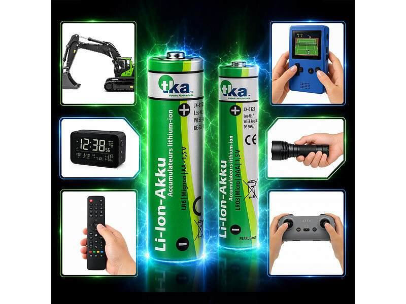 ; Li-Ion-Akkus Typ AAA, mit USB-Ladefunktion, Li-Ion-Akkus Typ AA, mit USB-Ladefunktion Li-Ion-Akkus Typ AAA, mit USB-Ladefunktion, Li-Ion-Akkus Typ AA, mit USB-Ladefunktion Li-Ion-Akkus Typ AAA, mit USB-Ladefunktion, Li-Ion-Akkus Typ AA, mit USB-Ladefunktion