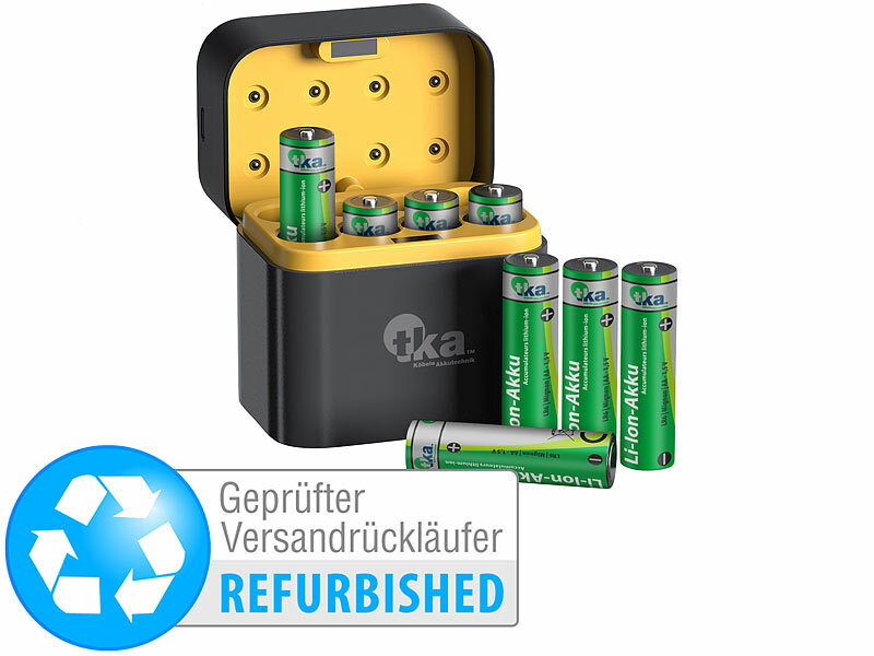 ; Li-Ion-Akkus Typ AA, mit USB-Ladefunktion, Li-Ion-Akkus Typ AAA, mit USB-Ladefunktion 