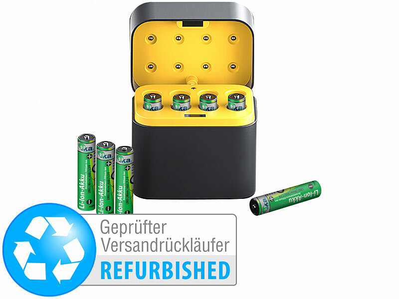 ; Li-Ion-Akkus Typ AA, mit USB-Ladefunktion, Li-Ion-Akkus Typ AAA, mit USB-Ladefunktion Li-Ion-Akkus Typ AA, mit USB-Ladefunktion, Li-Ion-Akkus Typ AAA, mit USB-Ladefunktion 
