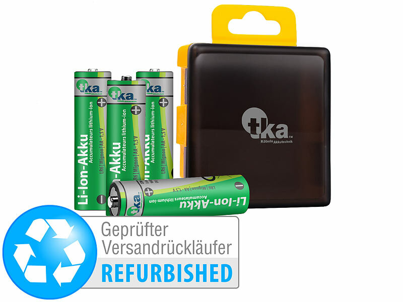 ; Li-Ion-Akkus Typ AAA, mit USB-Ladefunktion, Li-Ion-Akkus Typ AA, mit USB-Ladefunktion