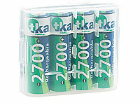 tka Köbele Akkutechnik 4er-Set NiMH-Akkus Typ AA / Mignon, 2.700 mAh, mit Aufbewahrungs-Box; Alkaline-Batterien Micro (AAA), Li-Ion-Akkus Typ 18650 Alkaline-Batterien Micro (AAA), Li-Ion-Akkus Typ 18650 Alkaline-Batterien Micro (AAA), Li-Ion-Akkus Typ 18650 