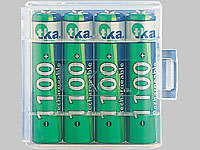 tka Köbele Akkutechnik 4er-Set NiMH-Akkus Typ AAA / Micro, 1.100 mAh, mit Aufbewahrungs-Box; Alkaline-Batterien Micro (AAA), Li-Ion-Akkus Typ 18650 Alkaline-Batterien Micro (AAA), Li-Ion-Akkus Typ 18650 Alkaline-Batterien Micro (AAA), Li-Ion-Akkus Typ 18650 