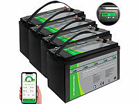 tka Köbele Akkutechnik 4er-Set LiFePO4-Akkus mit 12 V, 100 Ah / 1.280 Wh, BMS, Display, App