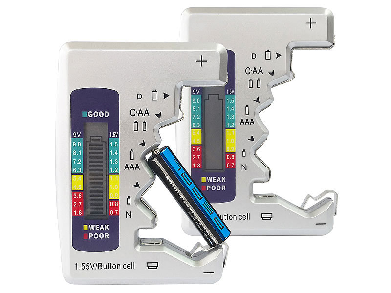 tka Köbele Akkutechnik 2er Pack Kompakter Multi-Batterietester mit