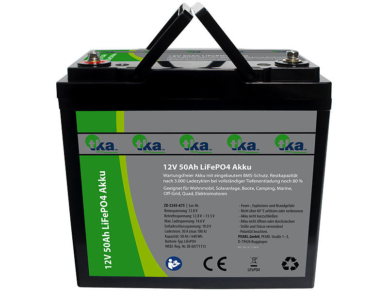 LiFePO4 Akku 12V 50Ah mit BMS (Batterie Management System) | JuBaTec Akku  Shop