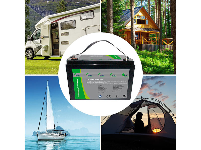 ; LiFePO4-Akkus mit BMS, Bluetooth und App 