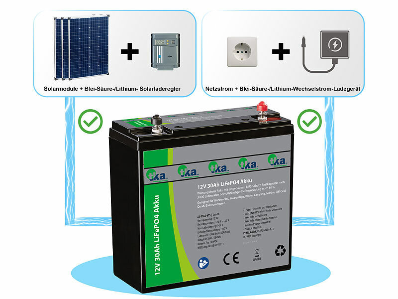 ; LiFePO4-Akkus mit BMS, Bluetooth und App 