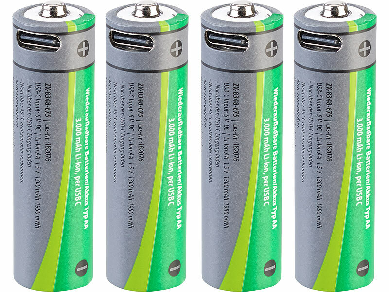 ; Li-Ion-Akkus Typ AAA, mit USB-Ladefunktion, Li-Ion-Akkus Typ AA, mit USB-Ladefunktion Li-Ion-Akkus Typ AAA, mit USB-Ladefunktion, Li-Ion-Akkus Typ AA, mit USB-Ladefunktion Li-Ion-Akkus Typ AAA, mit USB-Ladefunktion, Li-Ion-Akkus Typ AA, mit USB-Ladefunktion 