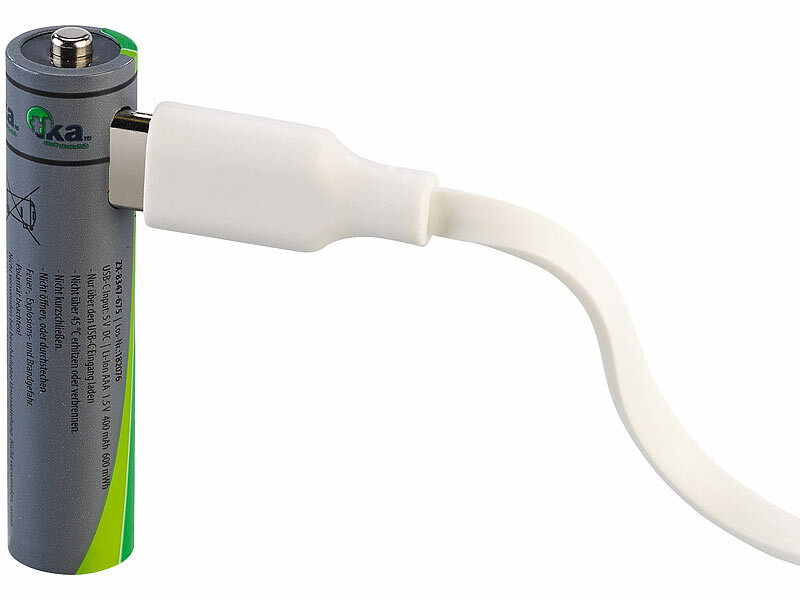 ; Alkaline-Batterien Micro (AAA), Li-Ion-Akkus Typ AA, mit USB-LadefunktionLi-Ion-Akkus Typ 18650 