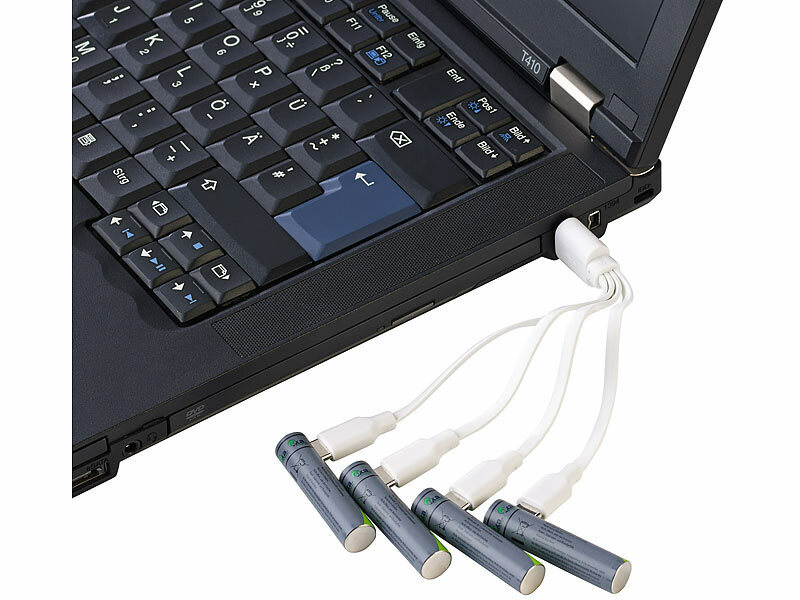 ; Alkaline-Batterien Micro (AAA), Li-Ion-Akkus Typ AA, mit USB-LadefunktionLi-Ion-Akkus Typ 18650 