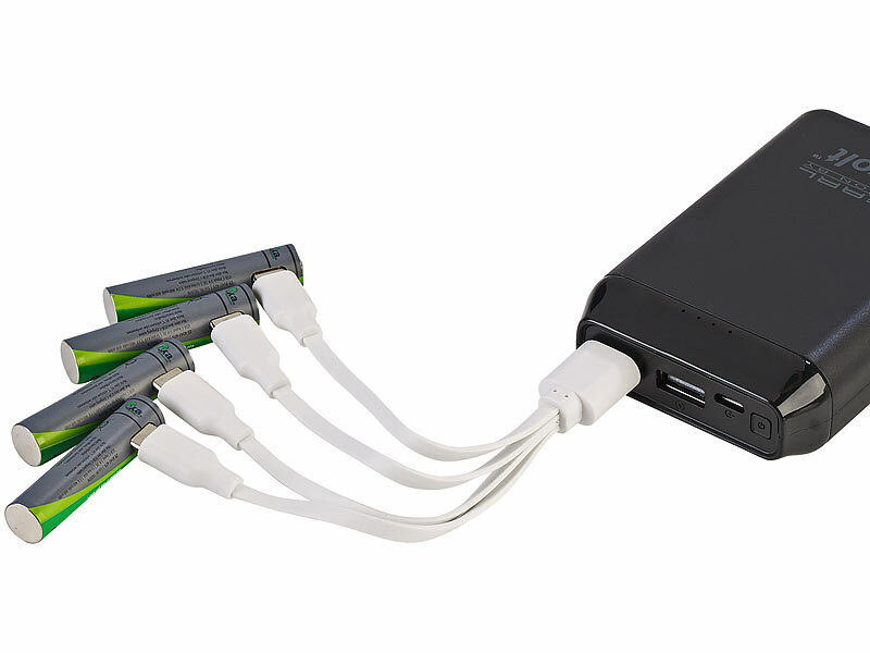 ; Alkaline-Batterien Micro (AAA), Li-Ion-Akkus Typ AA, mit USB-LadefunktionLi-Ion-Akkus Typ 18650 