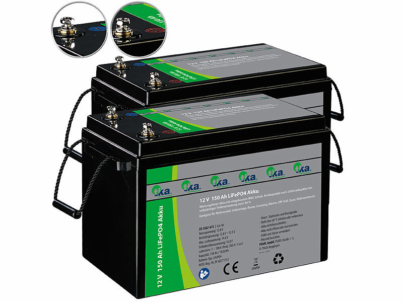 ; LiFePO4-Akkus mit BMS, Bluetooth und App 